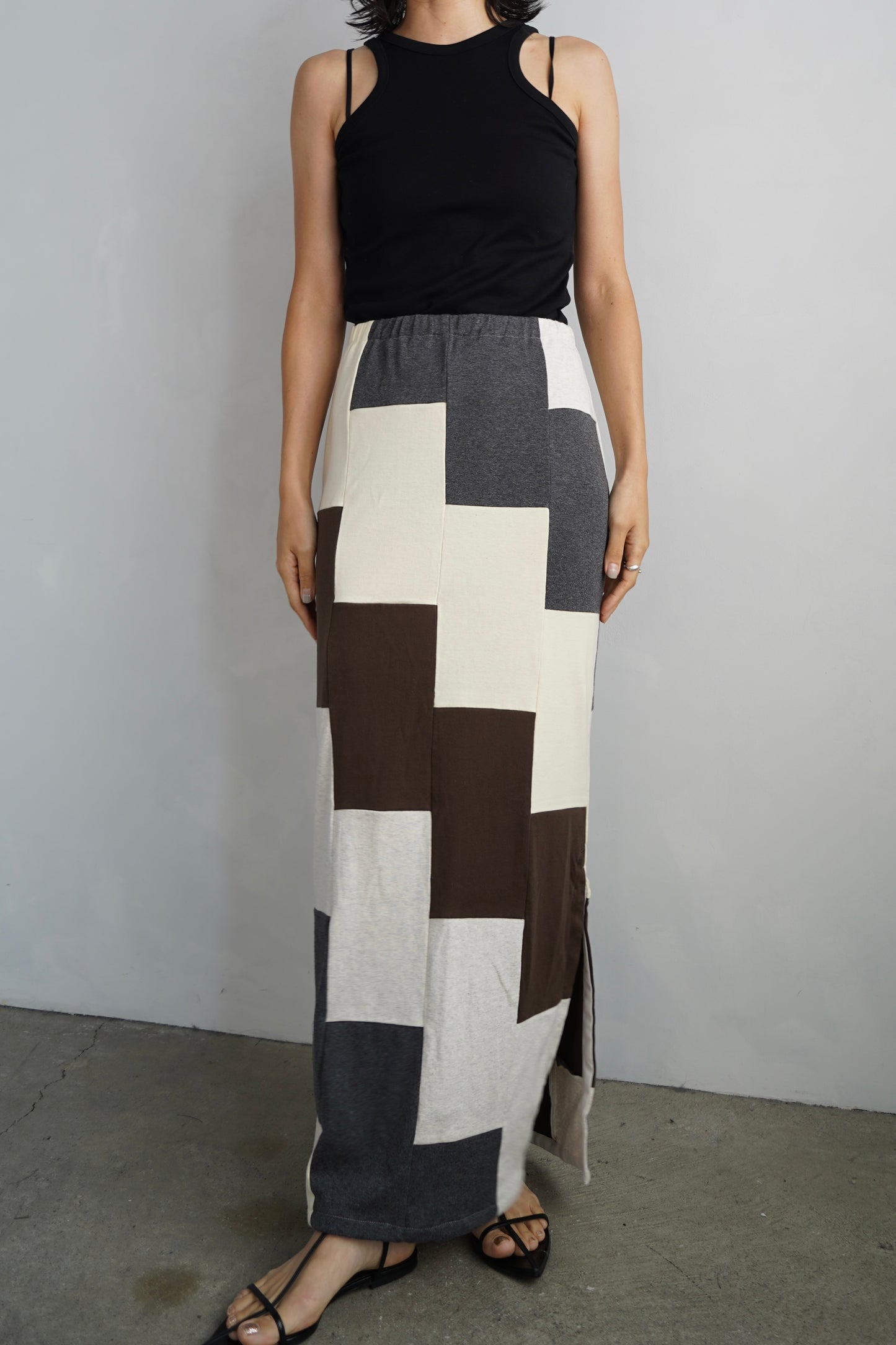 Patchwork Skirt / IVORYBROWN -8月5-10日発送-