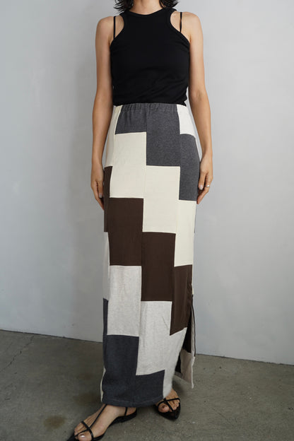 Patchwork Skirt / IVORYBROWN -8月5-10日発送-