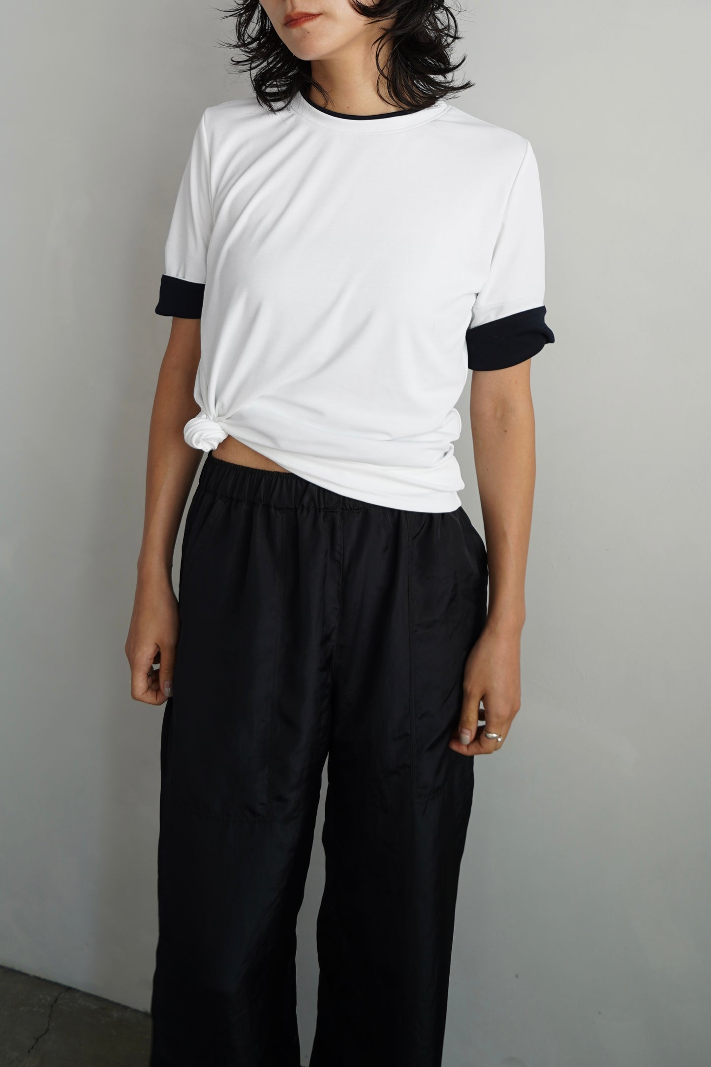 Smooth Tee / WHITE×NAVY