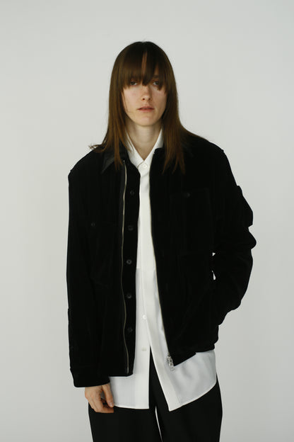 Corduroy Shirt Jacket / BLACK