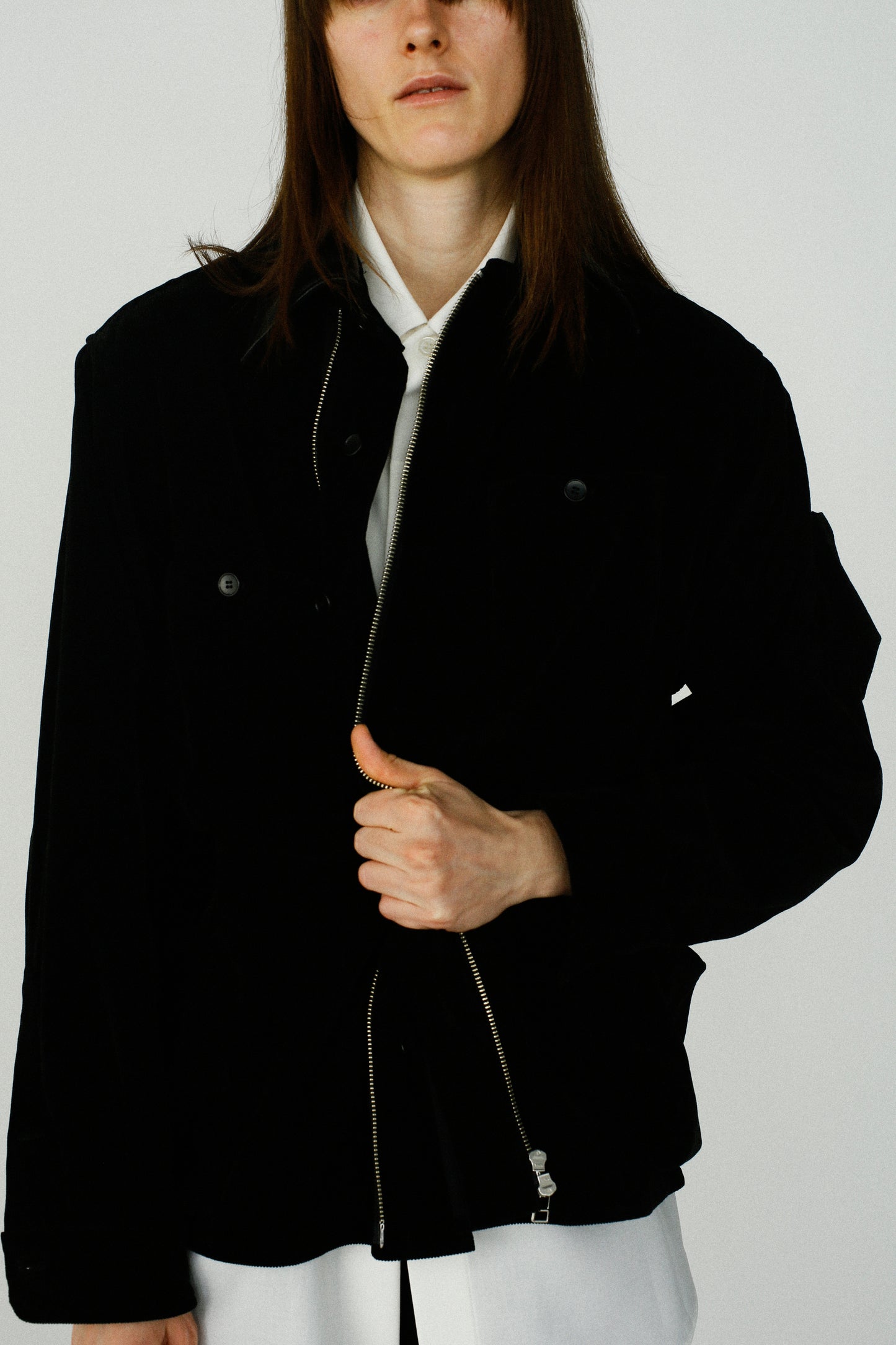 Corduroy Shirt Jacket / BLACK