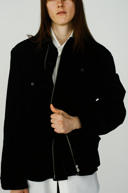 Corduroy Shirt Jacket / BLACK