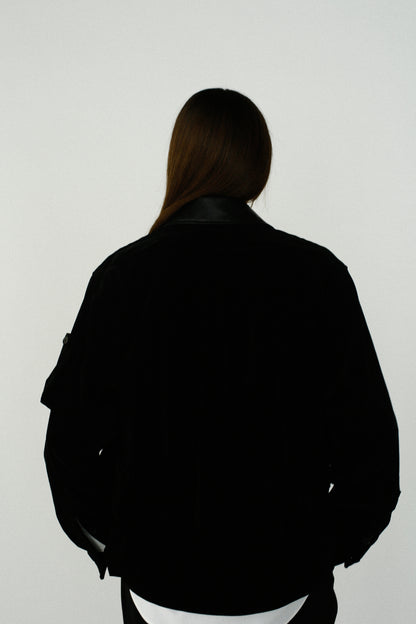 Corduroy Shirt Jacket / BLACK