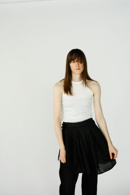 Pleats Wrap Skirt Pants / BLACK -4月24日発送-