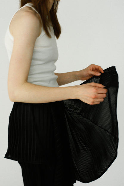 Pleats Wrap Skirt Pants / BLACK -4月24日発送-