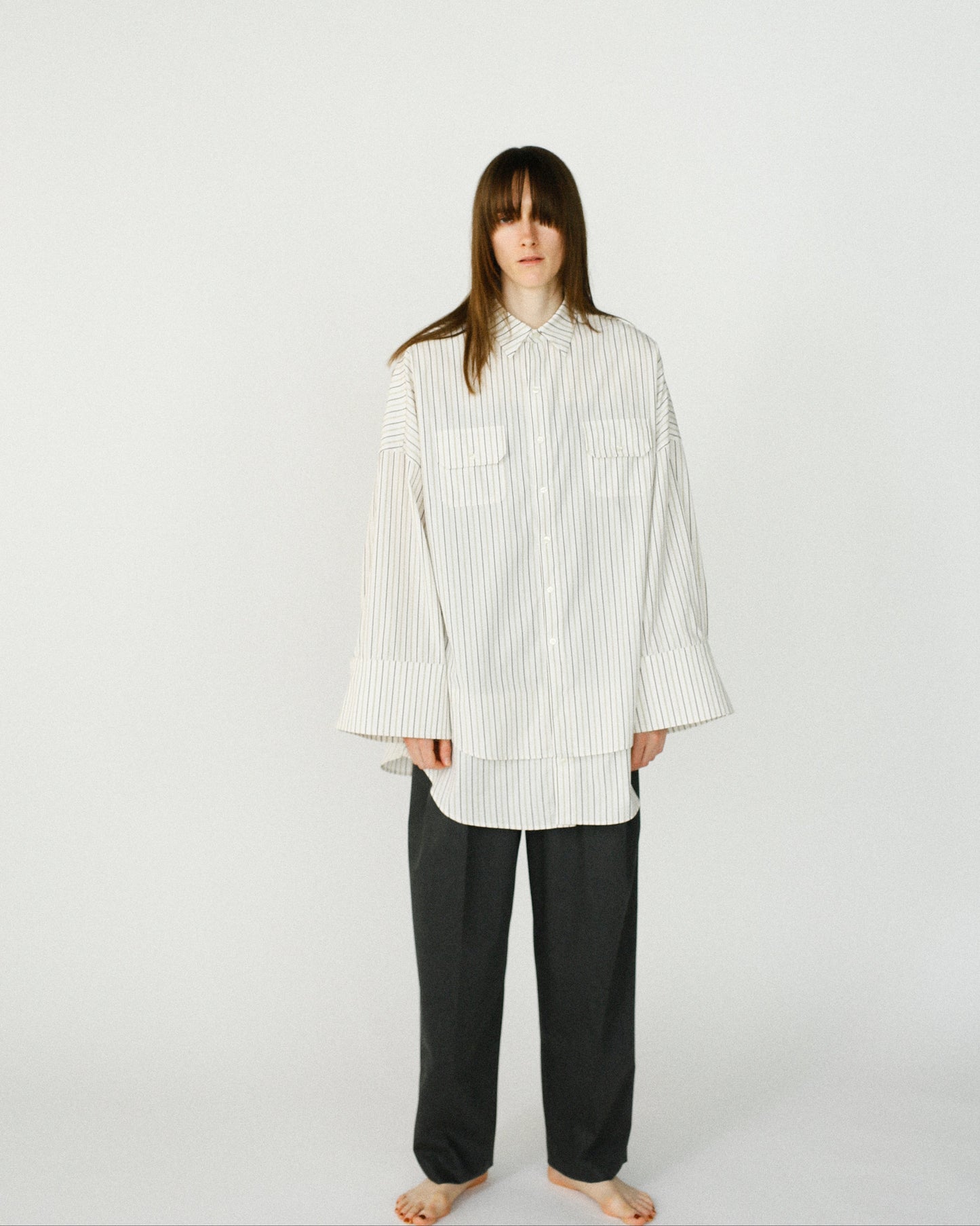 Over Stripe Shirt / WHITE -4月5日発送-