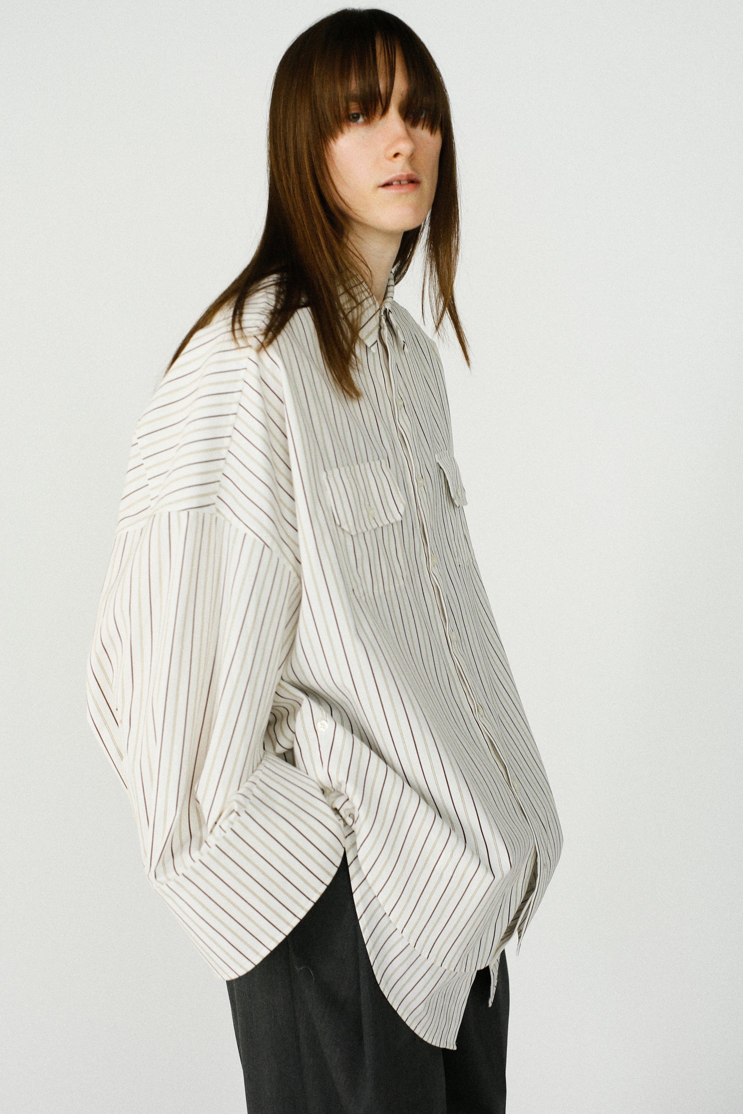 Over Stripe Shirt / WHITE -4月5日発送-