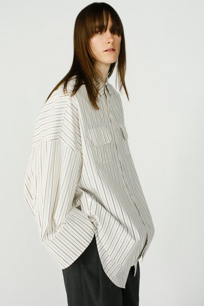 Over Stripe Shirt / WHITE -4月5日発送-