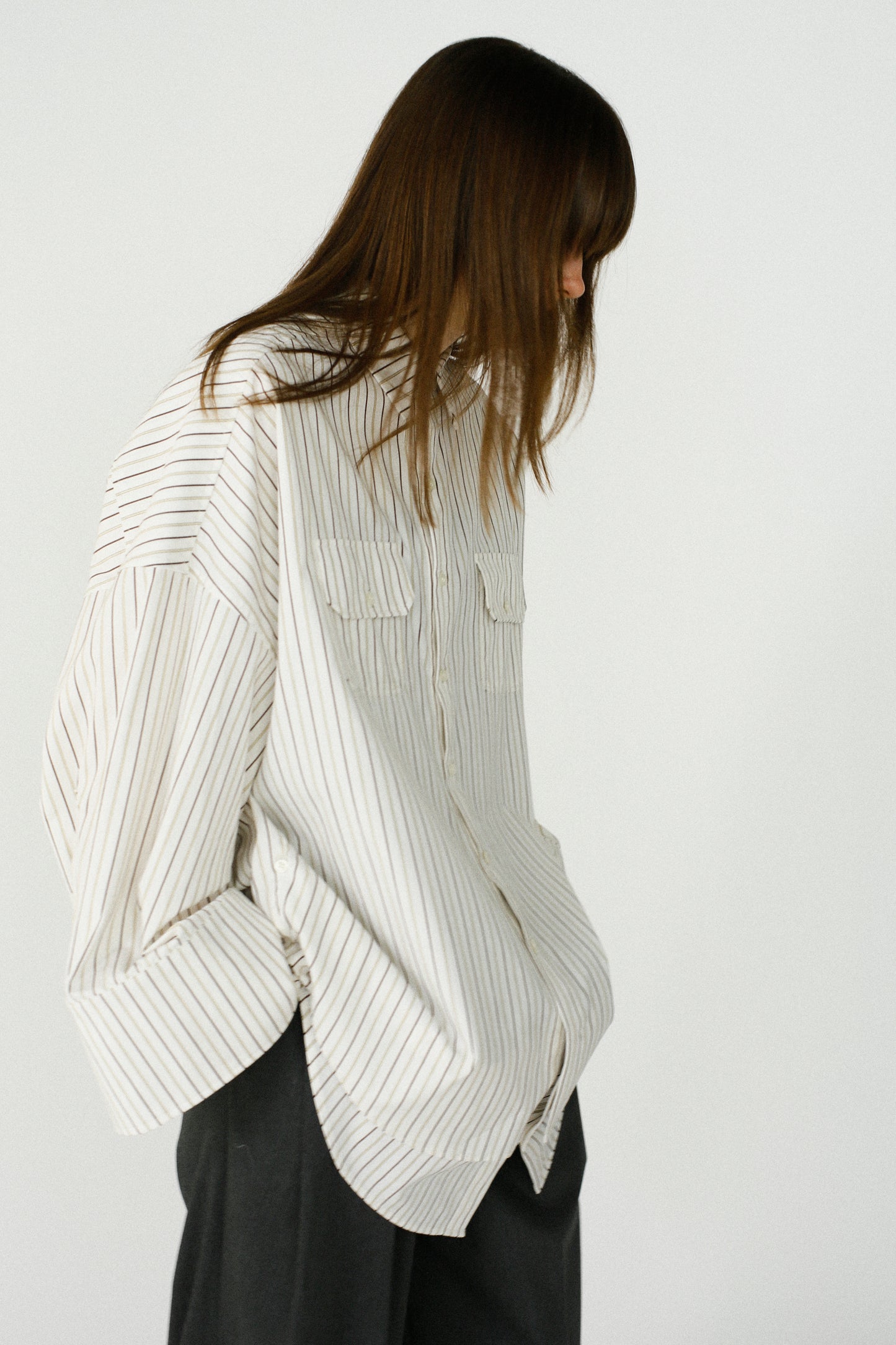 Over Stripe Shirt / WHITE -4月5日発送-