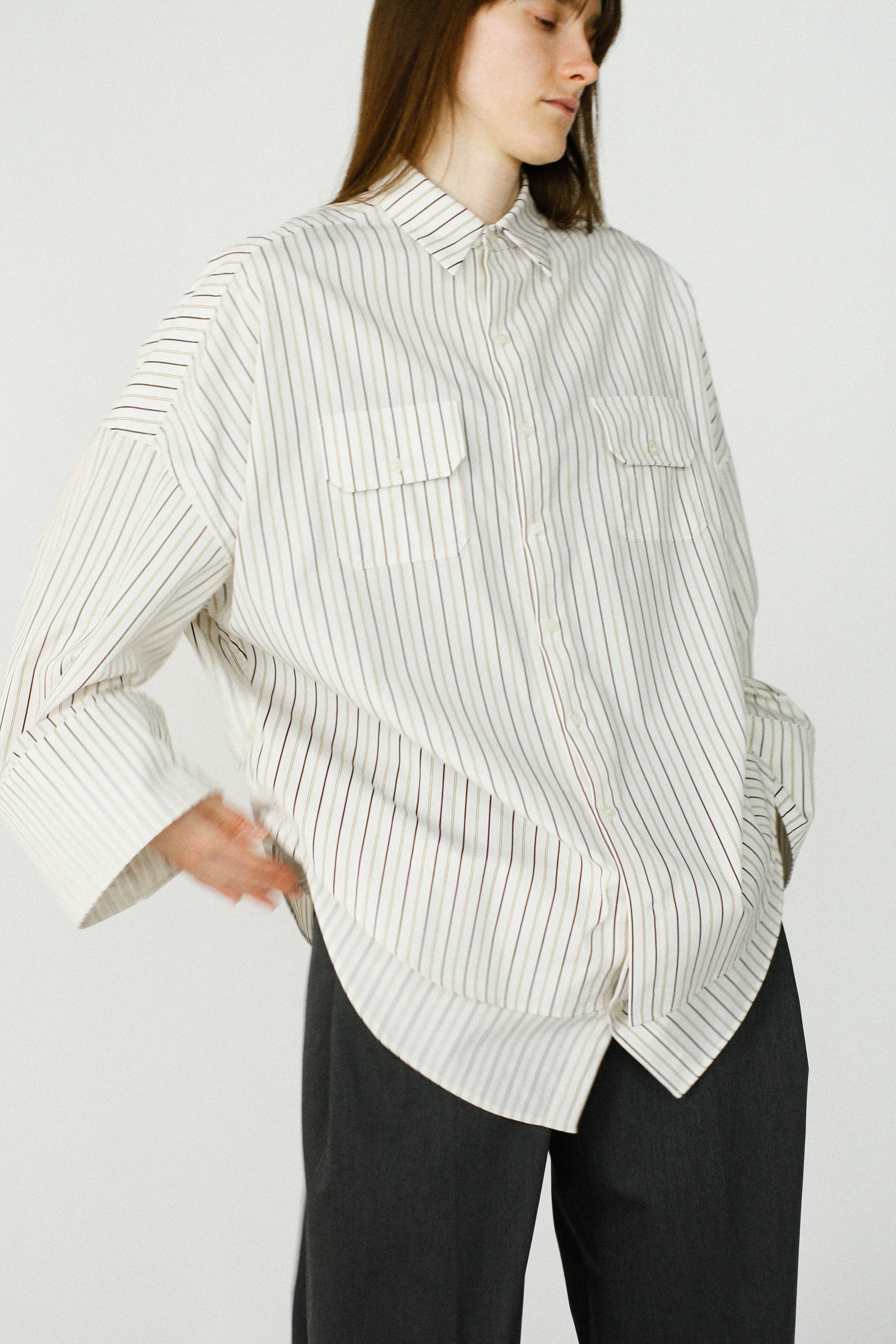 Over Stripe Shirt / WHITE – &her