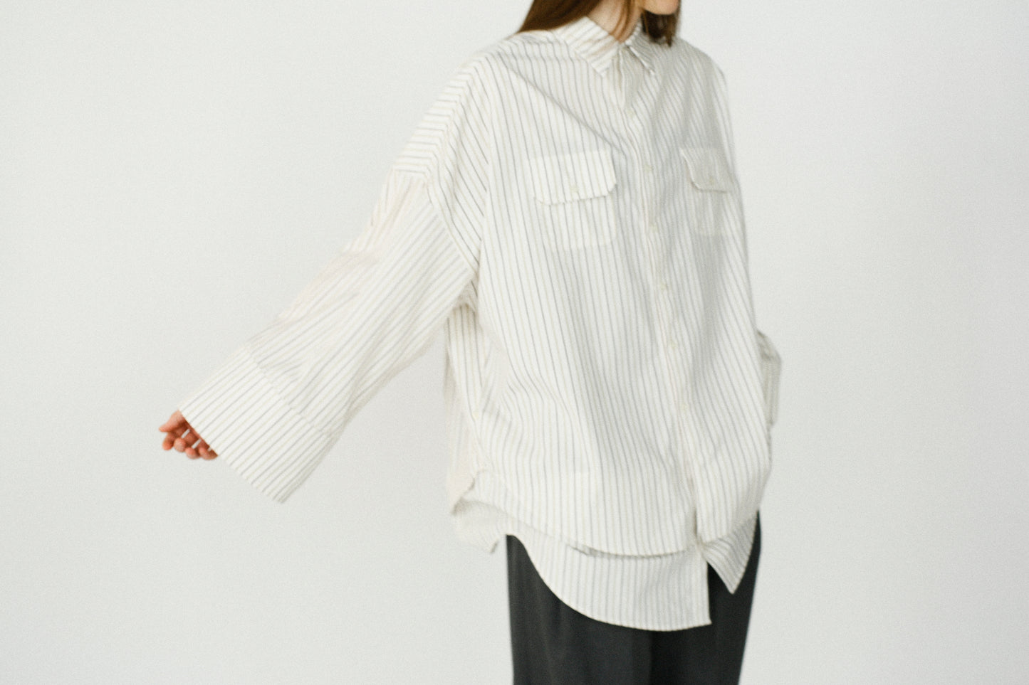 Over Stripe Shirt / WHITE -4月5日発送-