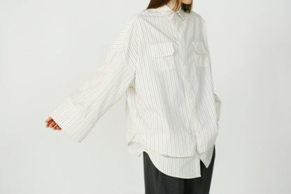 Over Stripe Shirt / WHITE -4月5日発送-
