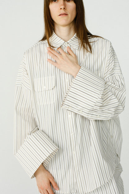 Over Stripe Shirt / WHITE -4月5日発送-