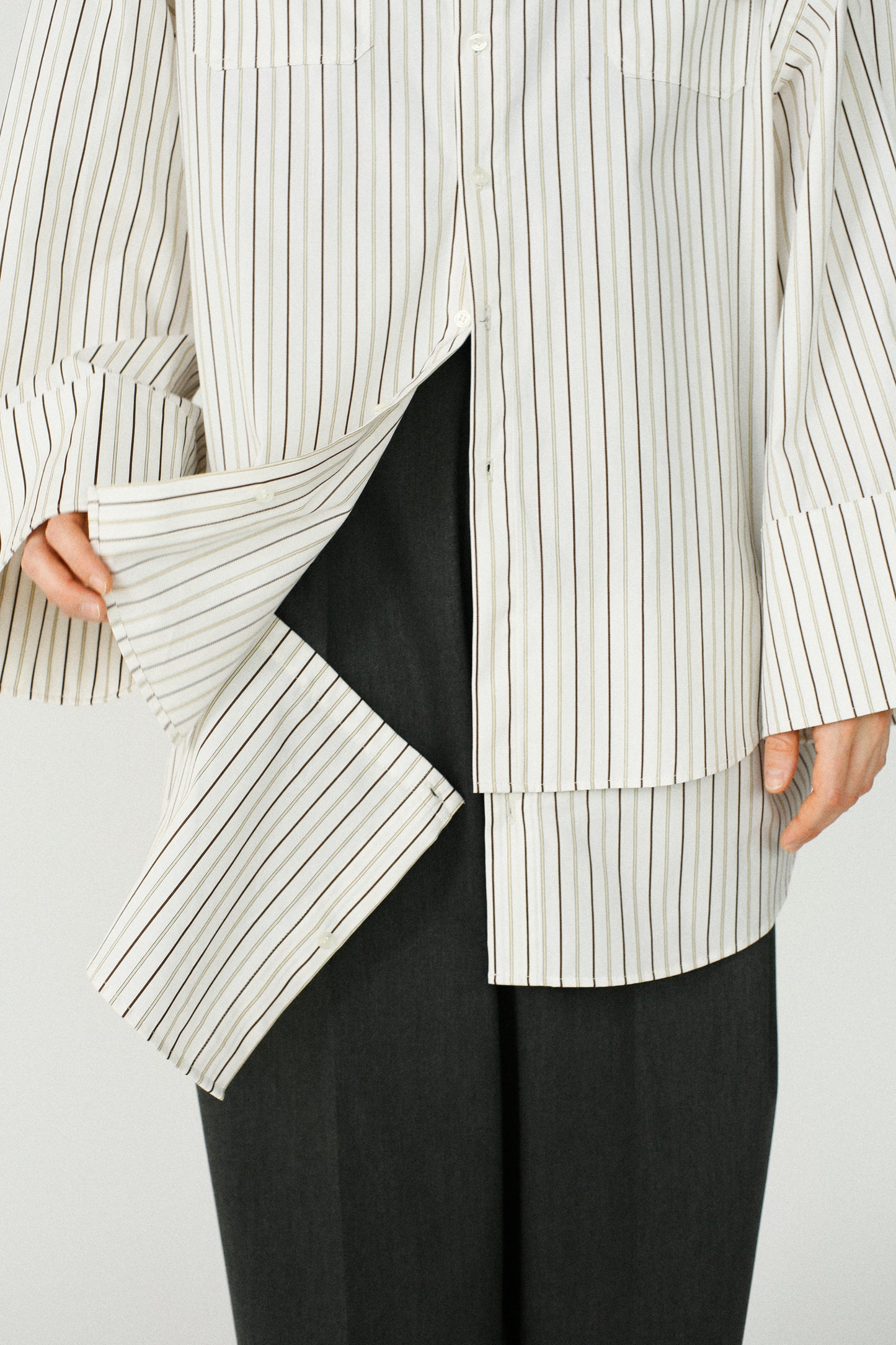 Over Stripe Shirt / WHITE -4月5日発送-
