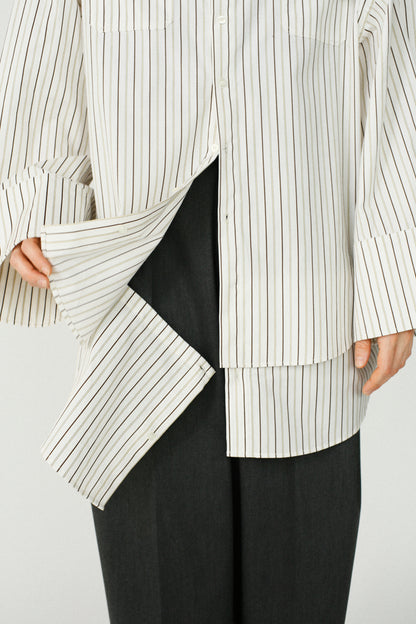Over Stripe Shirt / WHITE -4月5日発送-
