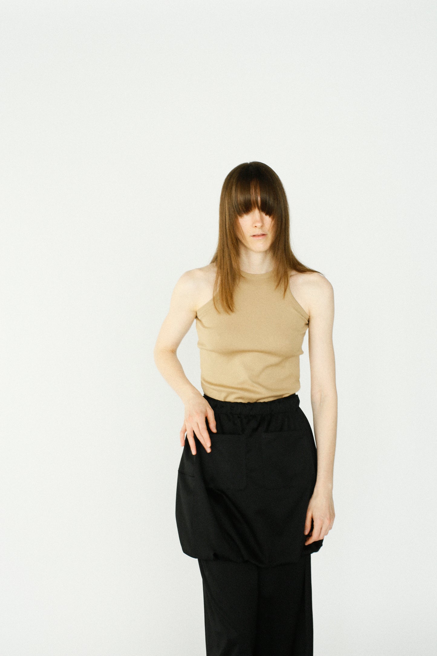 Satin Balloon Skirt / BLACK