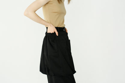 Satin Balloon Skirt / BLACK