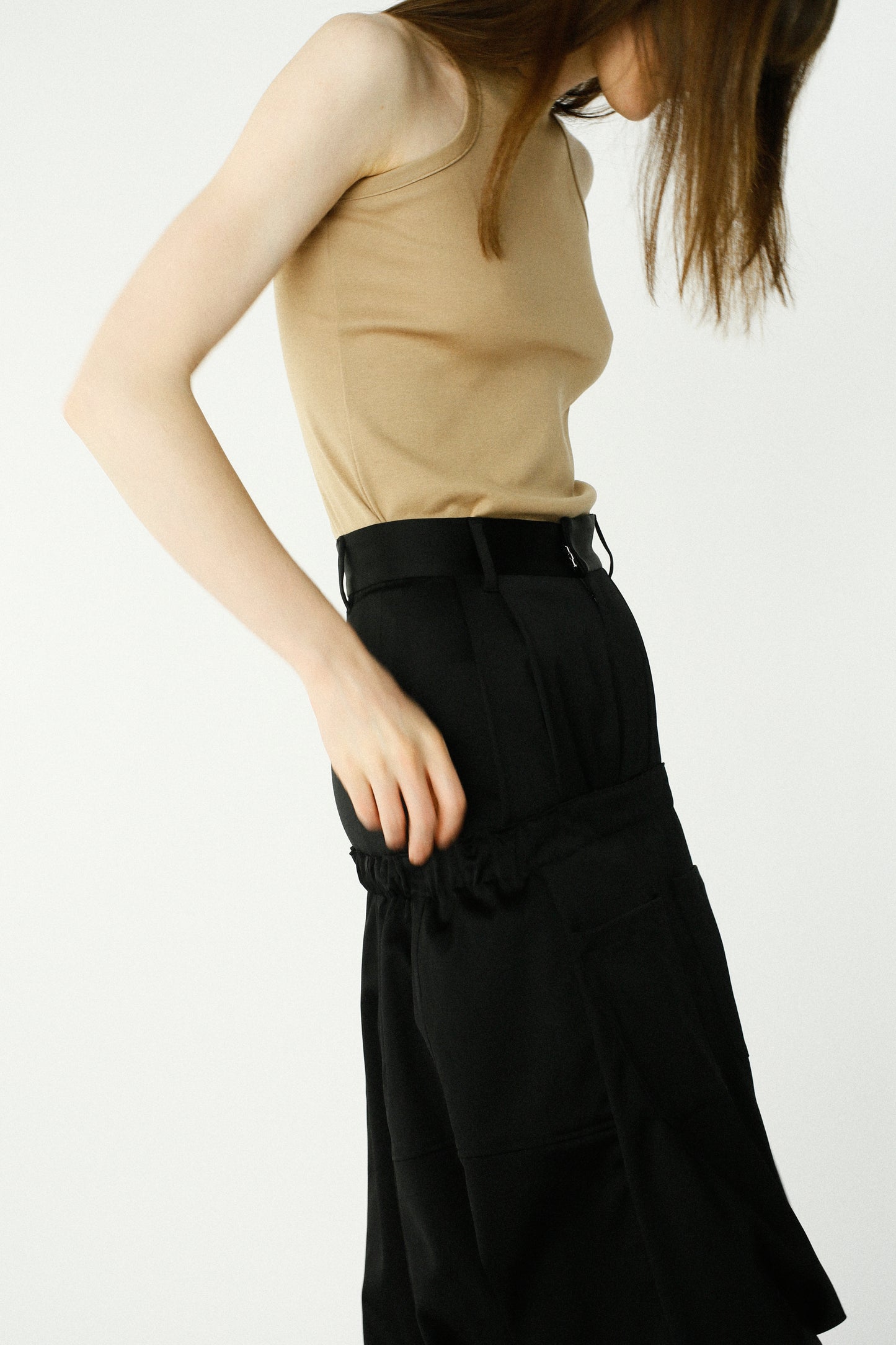 Satin Balloon Skirt / BLACK
