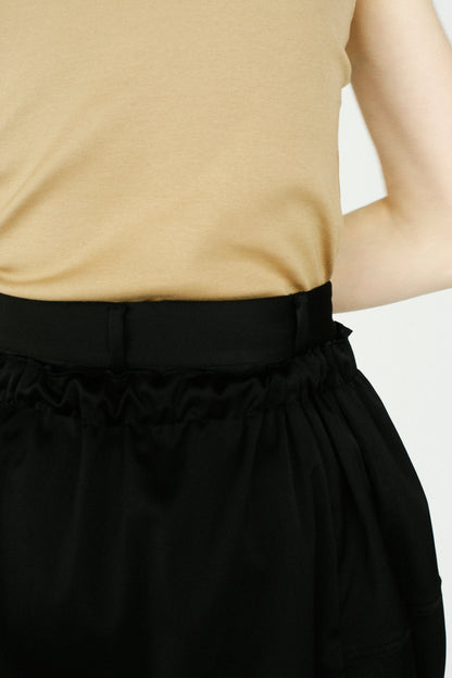 Satin Balloon Skirt / BLACK