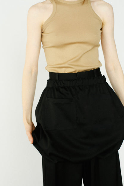 Satin Balloon Skirt / BLACK
