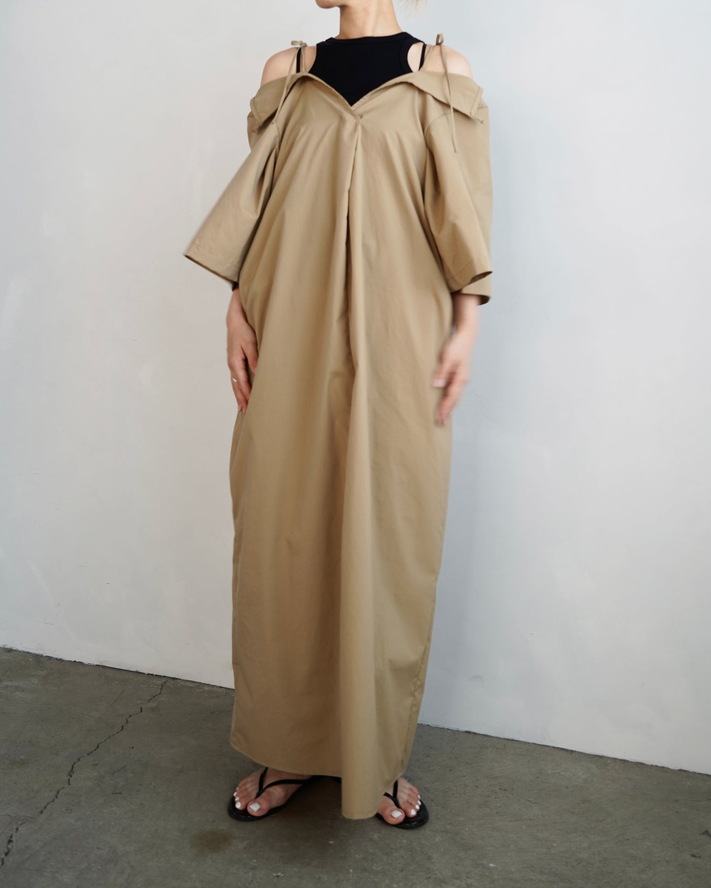 Typewriter Arrange Dress / BEIGE -6月25-30日発送-