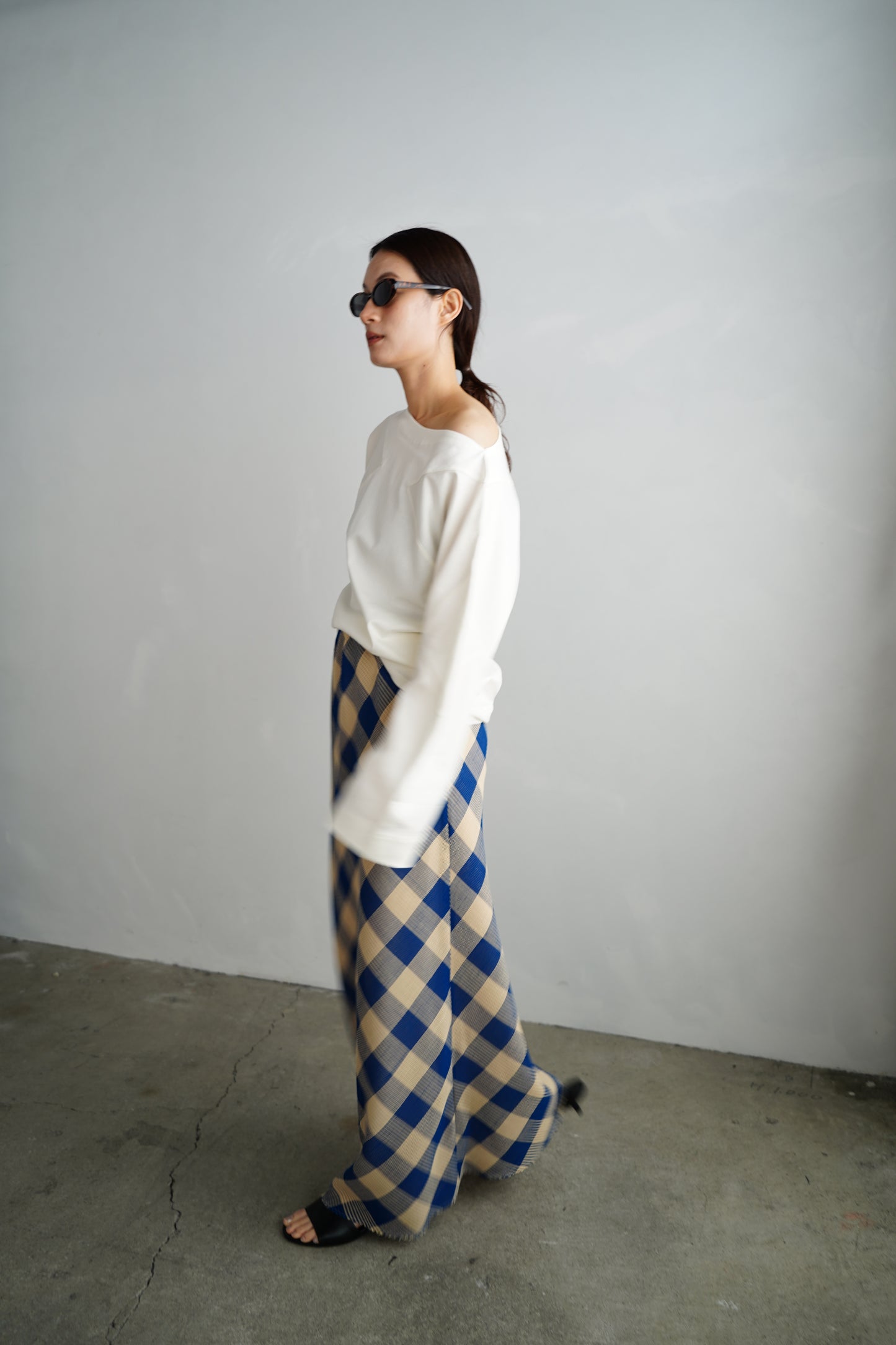 【ラスト1点】Mesh Plaid Skirt / BLUEYELLOW