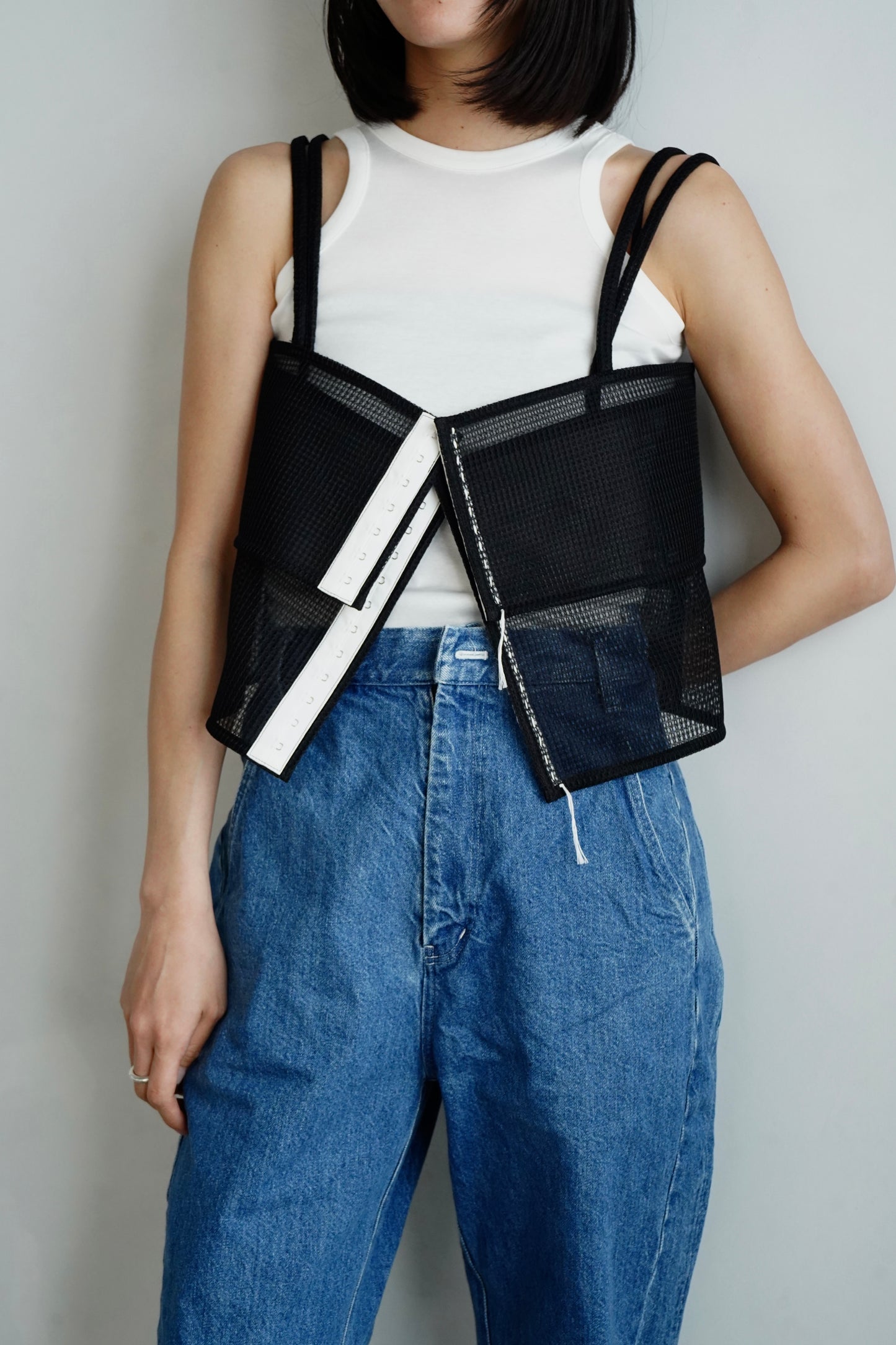 Double Mesh Cami / BLACK