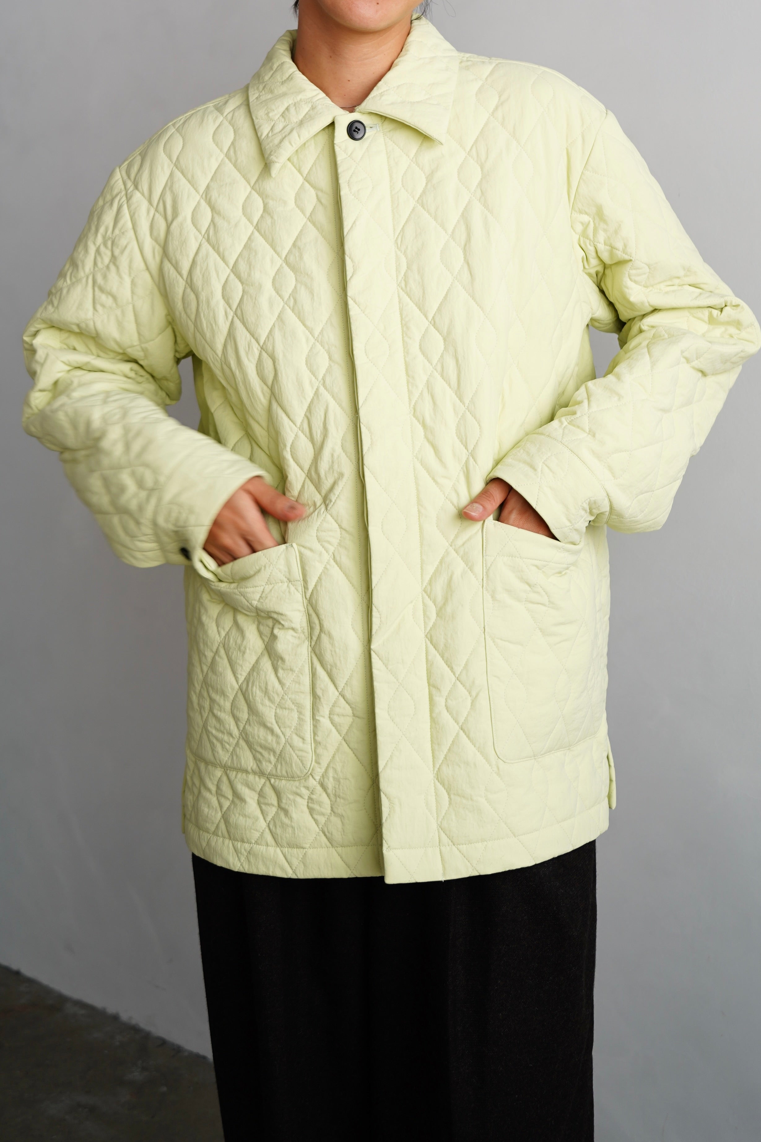 ★ &her millitary quilting coat キルティング Quilted Middle Jacket / LIME – &her
