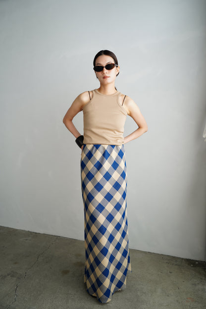 【ラスト1点】Mesh Plaid Skirt / BLUEYELLOW