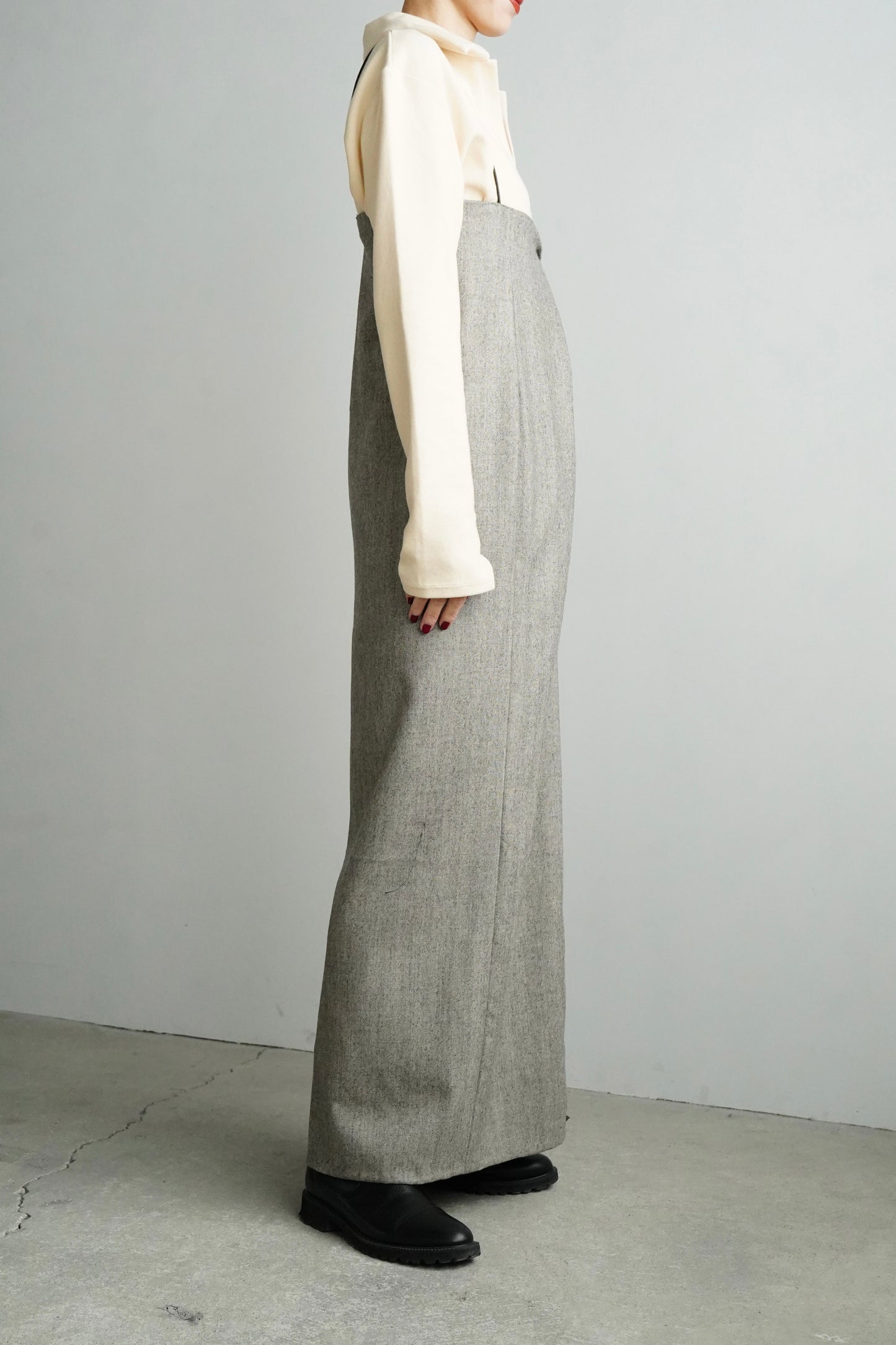 Herringbone Jump Skirt / BEIGE -1月8-10日発送-