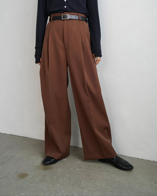 Wool Tuck Pants / BROWN -10月20日発送-