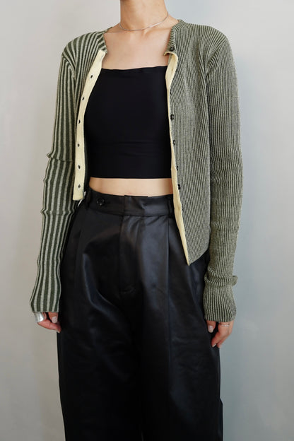 【Restock】Two-Tone Knit Cardigan / KHAKIYEL -11月25-30日発送-