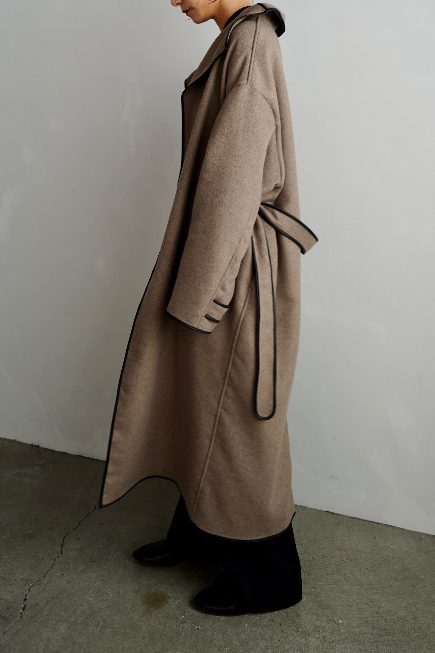 Piping Wool Coat / BROWN -11月上旬発送-