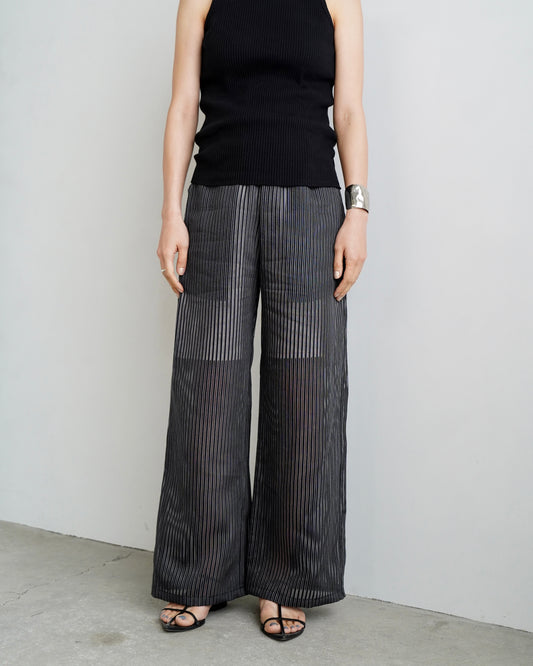 Stripe Sheer Pants / BLACK -5日以内発送-