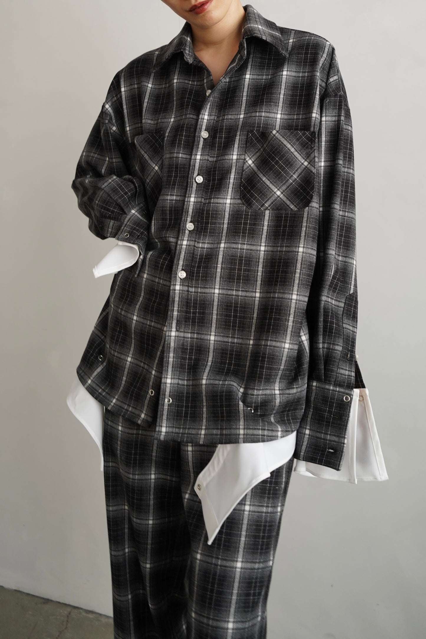 Overlay Check Shirt / GRAY -10月13-16日発送-