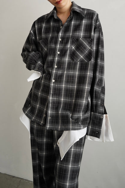 Overlay Check Shirt / GRAY -10月13-16日発送-