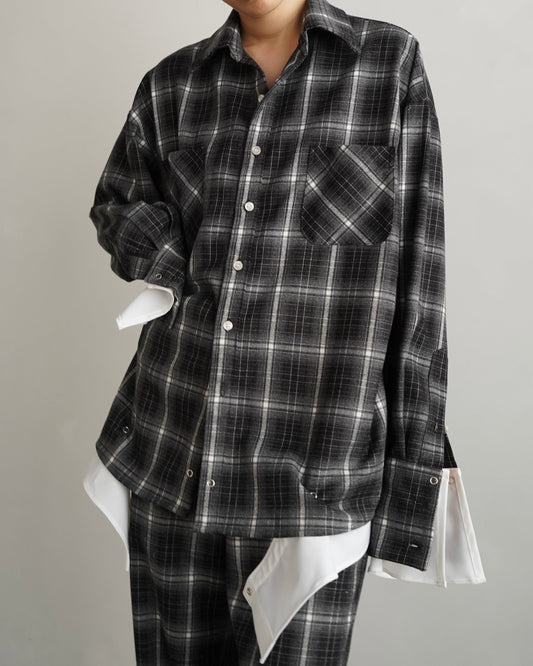 Overlay Check Shirt / GRAY -10月13-16日発送-