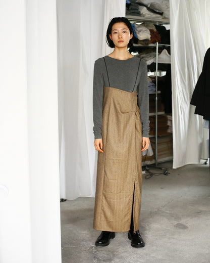 Herringbone Jump Skirt / BROWN -1月8-10日発送-