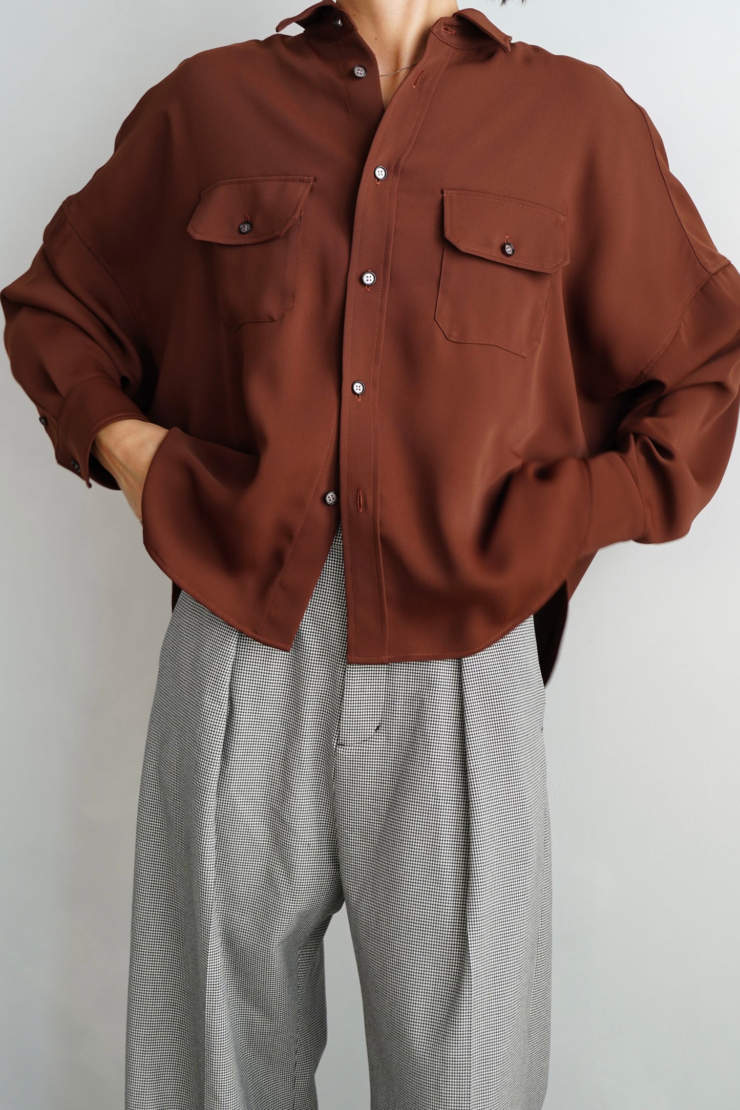 Silky Utility Shirts / BROWN -10月22日発送-