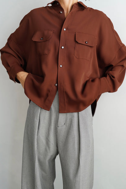 Silky Utility Shirts / BROWN -10月22日発送-