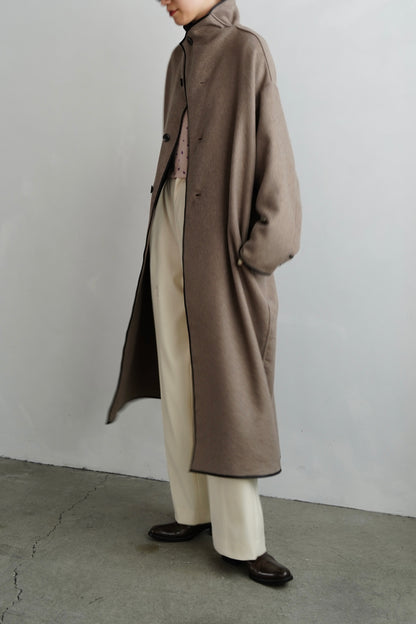 Piping Wool Coat / BROWN -11月上旬発送-