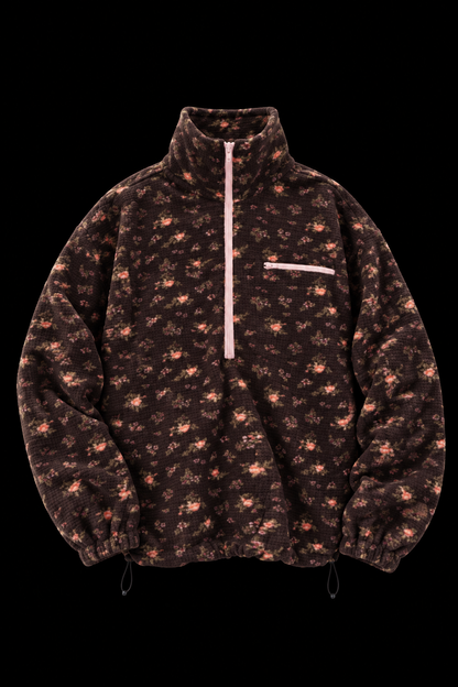Flower  Half-Zip Jacket / BROWN -11月25日発送-