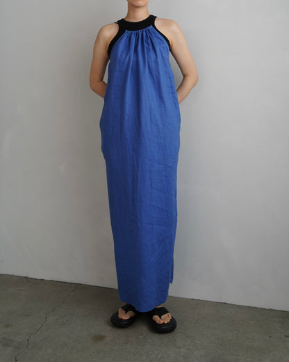 Linen Halter Dress / BLUE -7月10日発送-