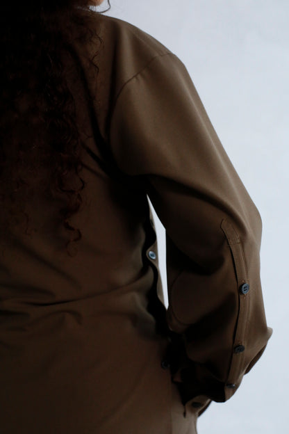Side Button Shirts / BROWN