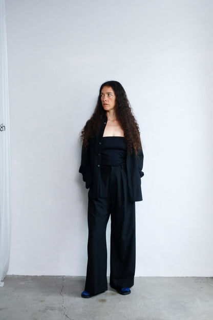 Side Button Shirts / BLACK