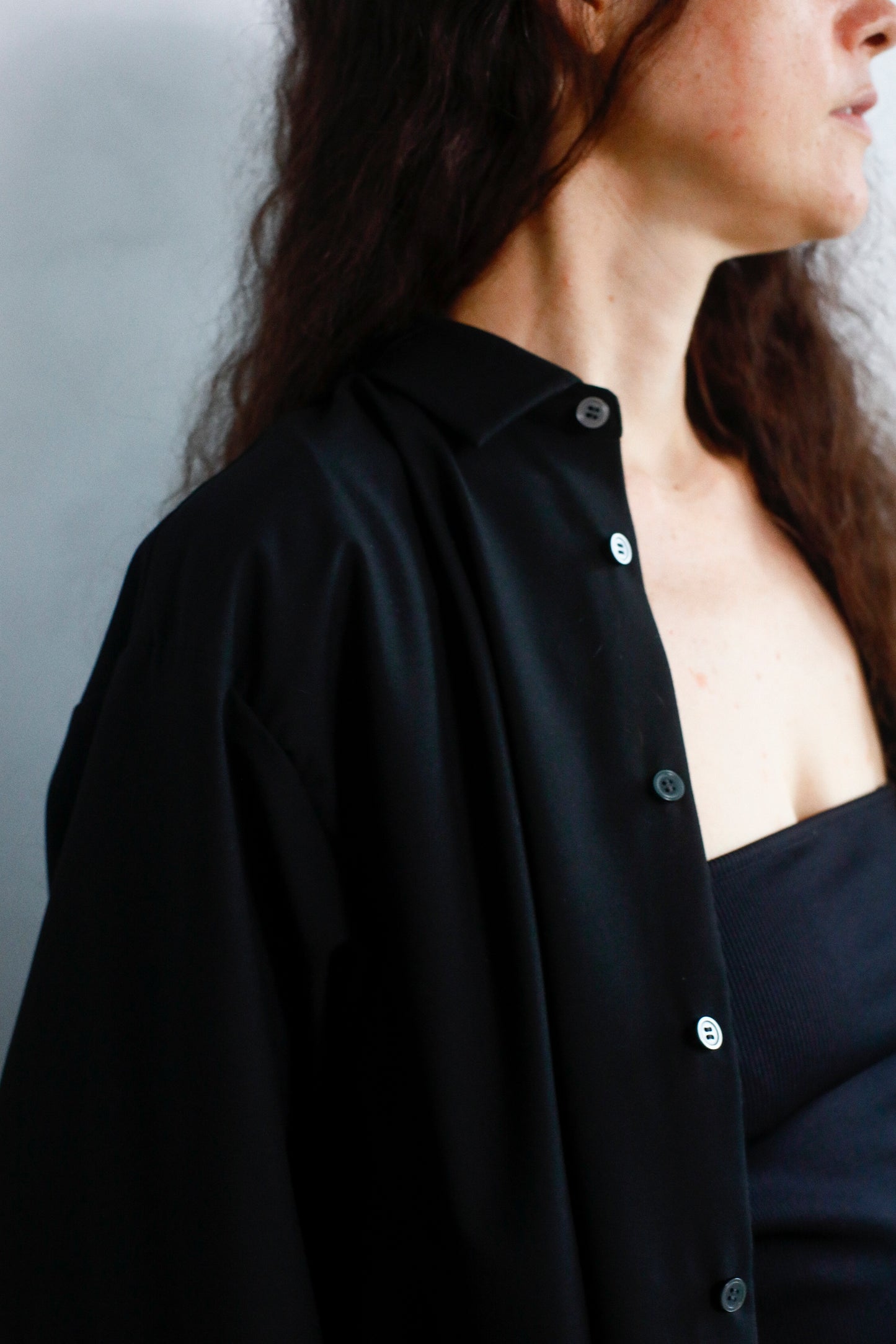 Side Button Shirts / BLACK