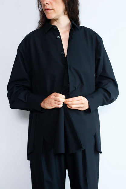 Side Button Shirts / BLACK
