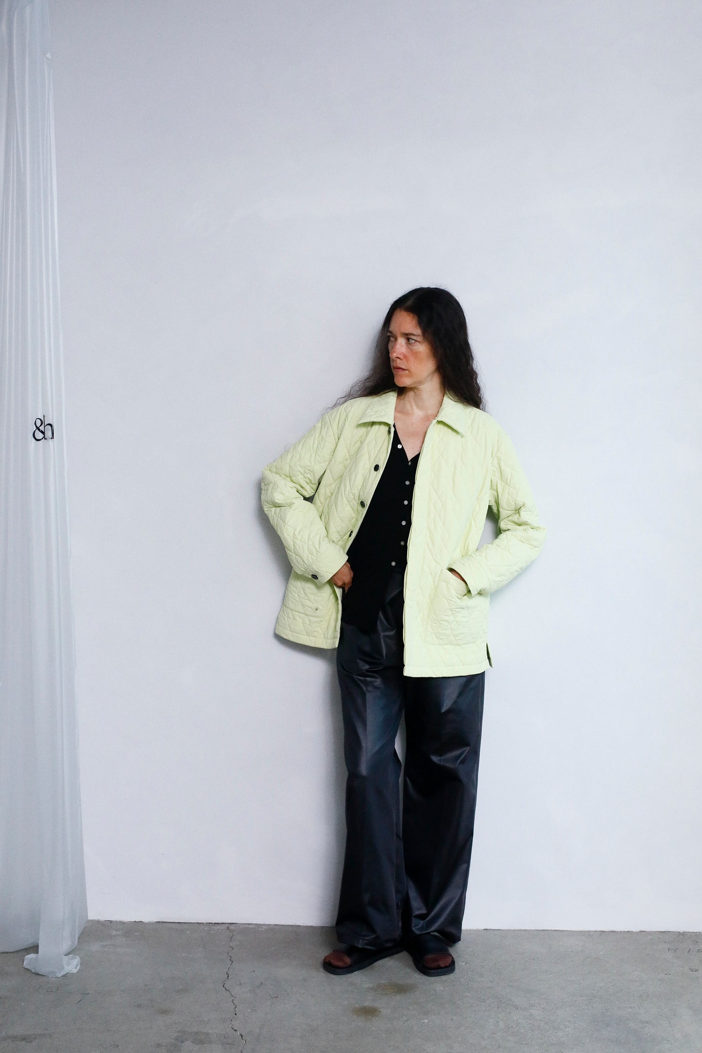 Quilted Middle Jacket / LIME