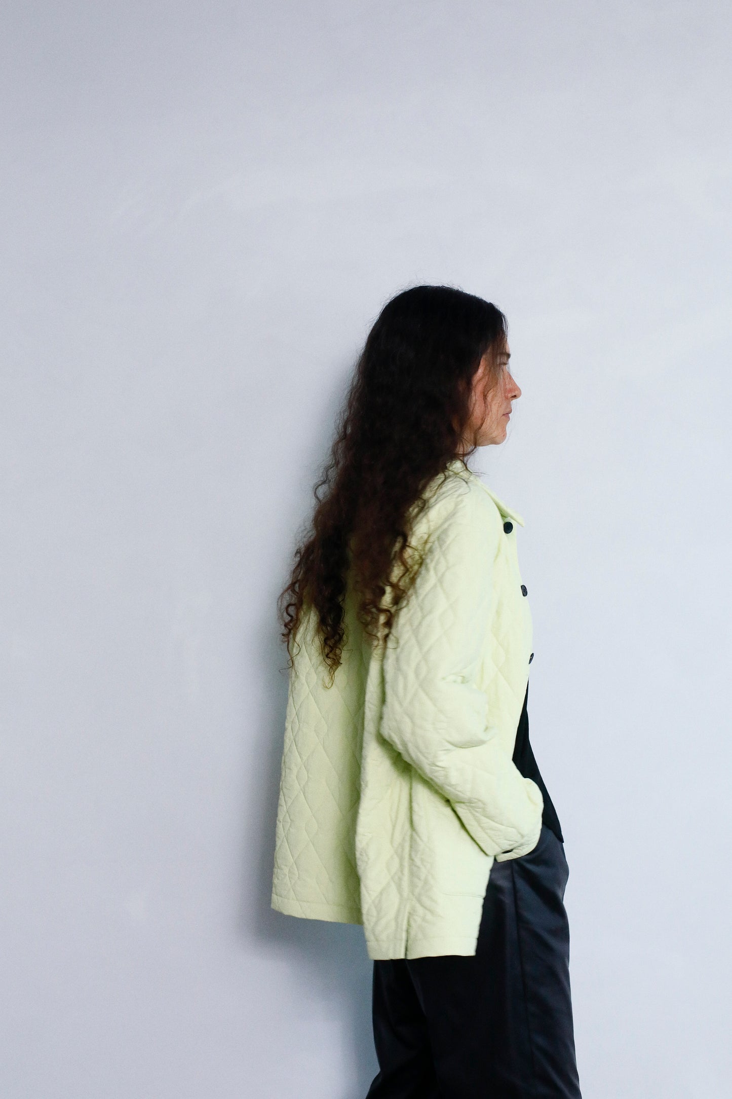 Quilted Middle Jacket / LIME