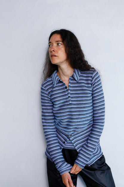 Multi Border Shirts / PURPLE